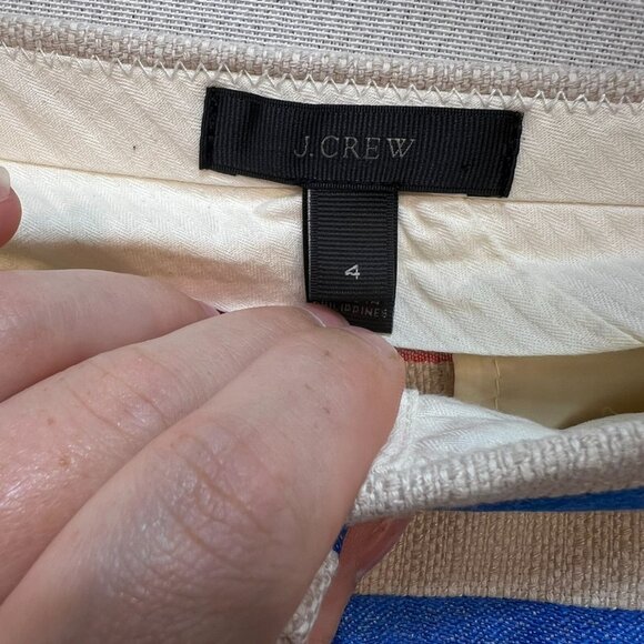 J.Crew Women's Jacquard Basket Weave Colorful Stripe Shorts Size 4 Multi Stretch - Picture 3 of 11